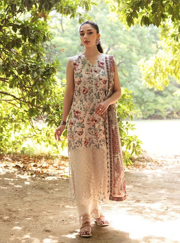 3 Piece Printed and Embroidered Lawn with Lawn Dupatta - Image 2