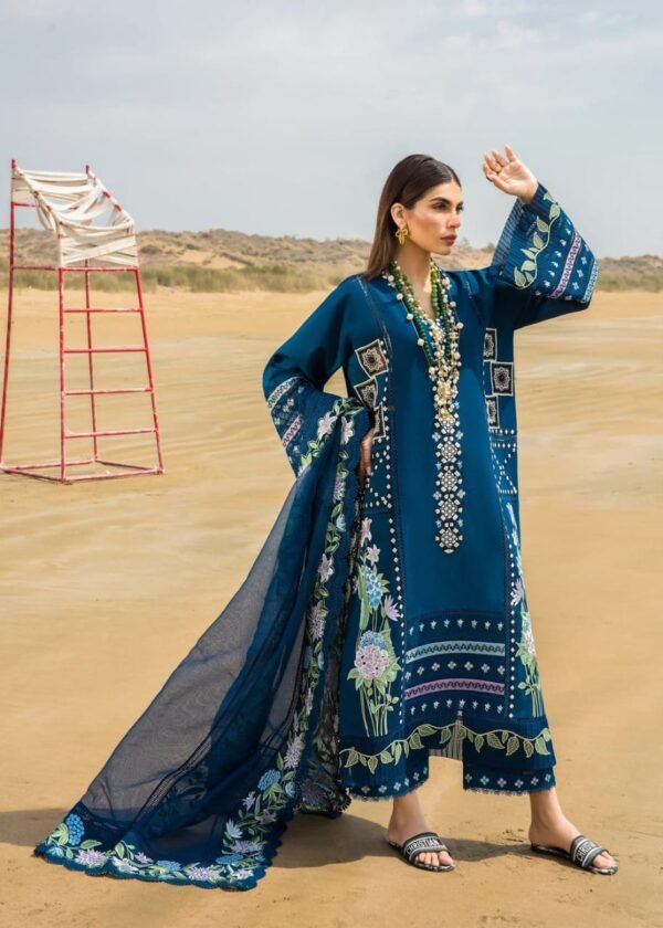 awn 3pc Unstitched Heavy Embroidered Suit