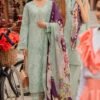 Lawn 3 Piece Heavy Chiken Kari Embroidered Suit With Silk Digital Printed Dupatta