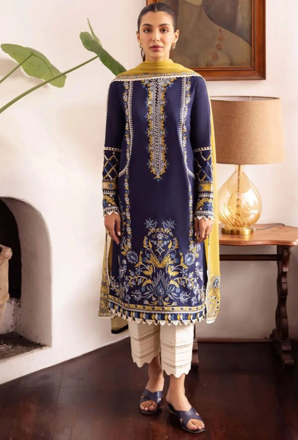 3 Piece Embroidered Lawn Shirt with Embroidered Chiffon dupatta