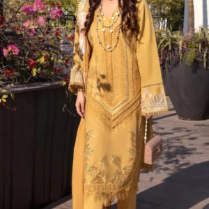 3Pc Heavy Embroidered Lawn Suit With Lawn Embroidered Dupatta