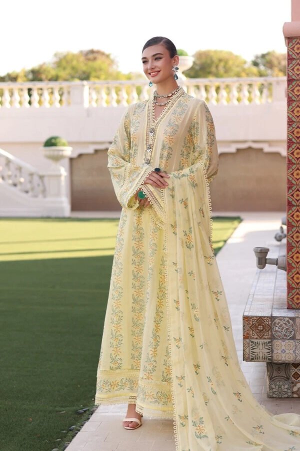 3 Piece Embroidered Lawn Shirt with Embroidered Chiffon dupatta