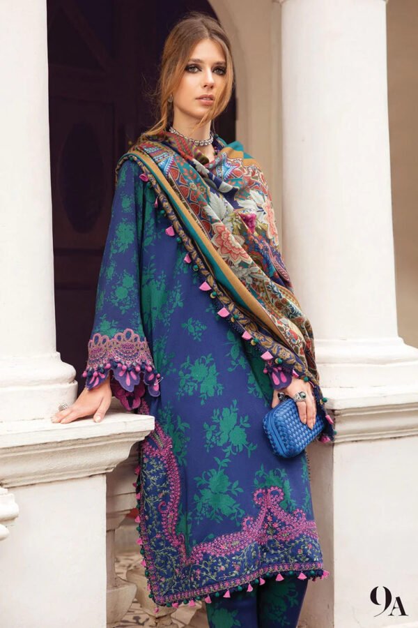 Lawn Digital Printed 3pc Suit With Embroidered Laces & Printed Silk Dupatta