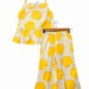 Yellow Shade White Skirt Suit Girls